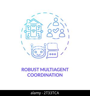 2D gradient icon robust multiagent coordination concept Stock Vector