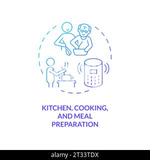 Gradient icon kitchen, cooking and meal preparation concept Stock Vector