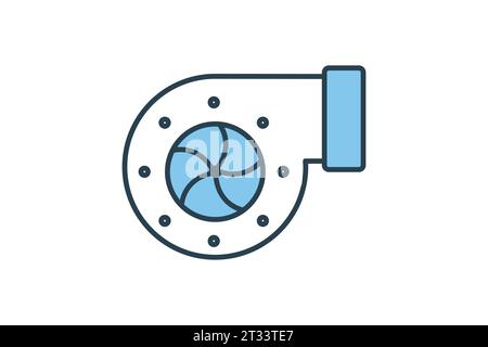 Turbo icon. icon related to speed. suitable for web site, app, user interfaces, printable etc. Flat line icon style. Simple vector design editable Stock Vector