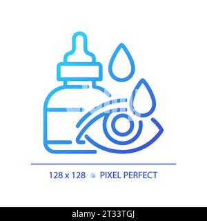2D simple thin linear gradient eye drop icon Stock Vector
