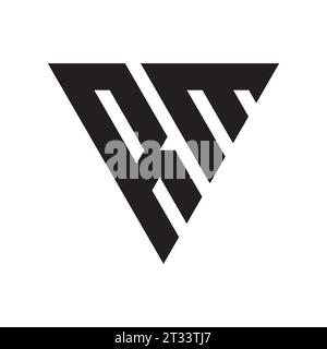 RM triangle logo design concept isolated on white background. Stock Vector