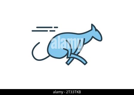 cheetah icon. icon related to speed, animal. suitable for web site, app, user interfaces, printable etc. Flat line icon style. Simple vector design ed Stock Vector