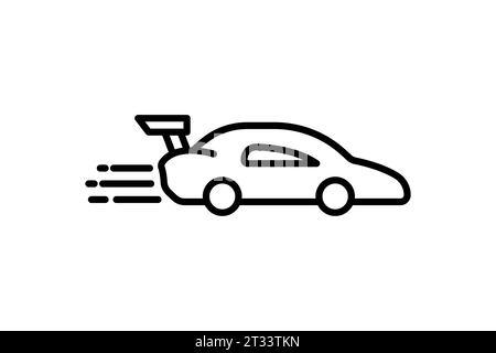 car racing icon. icon related to speed, race. suitable for web site, app, user interfaces, printable etc. Line icon style. Simple vector design editab Stock Vector