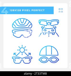 Pixel perfect gradient eye care icons set Stock Vector