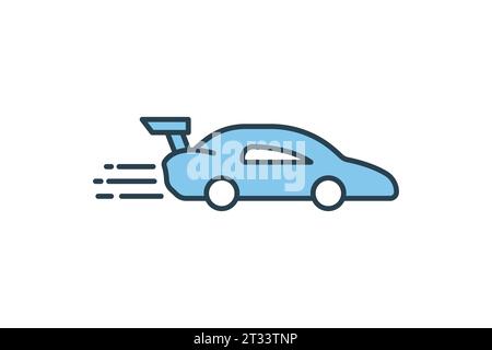 car racing icon. icon related to speed, race. suitable for web site, app, user interfaces, printable etc. Flat line icon style. Simple vector design e Stock Vector