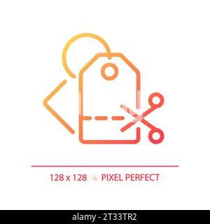 Simple thin linear gradient flat discount icon Stock Vector