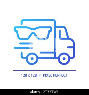 2D thin linear gradient eyeglasses logistics icon Stock Vector