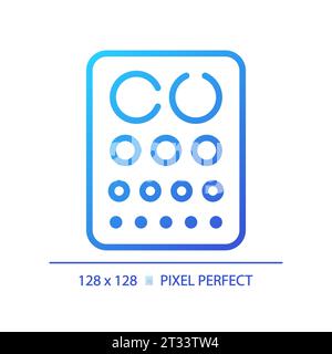 2D simple thin linear gradient eye chart icon Stock Vector