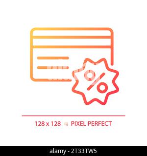 Simple thin linear gradient credit card icon Stock Vector