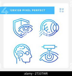Pixel perfect eye care icons set Stock Vector