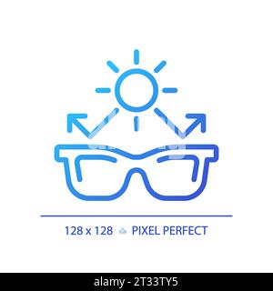 2D simple thin linear gradient sunglasses icon Stock Vector