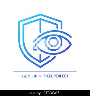 2D simple thin linear gradient eye protection icon Stock Vector