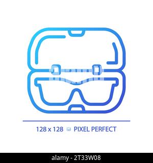 2D simple thin linear gradient eyeglasses case icon Stock Vector