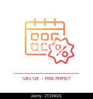 Simple thin linear gradient limited date discount icon Stock Vector