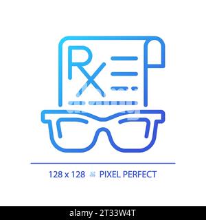 2D thin linear gradient spectacles prescription icon Stock Vector