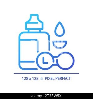 2D thin linear gradient contact lens solution icon Stock Vector