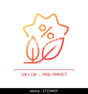 Simple thin linear gradient plant discount icon Stock Vector