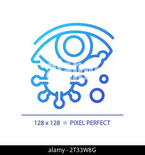 2D simple thin linear gradient eye infection icon Stock Vector