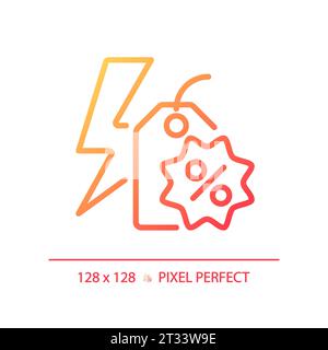 Simple thin linear gradient flash sale icon Stock Vector