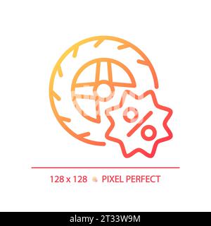 Simple thin linear gradient automobile discount icon Stock Vector
