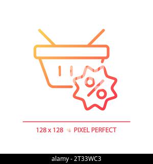 Simple thin linear gradient electronics discount icon Stock Vector