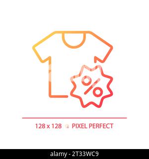 Thin linear gradient clothing discount icon Stock Vector