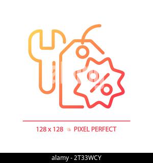 Simple thin linear gradient tools discount icon Stock Vector