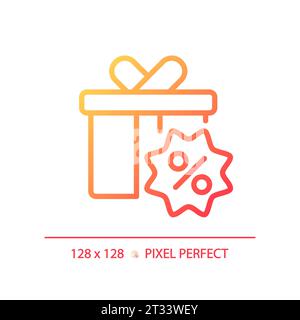 Simple thin linear gradient gift hamper icon Stock Vector