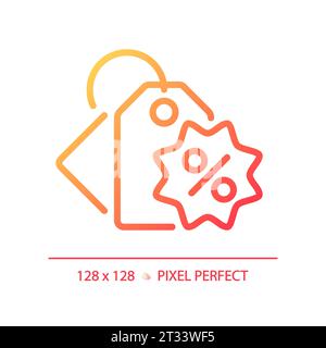 Simple thin linear gradient price tag icon Stock Vector