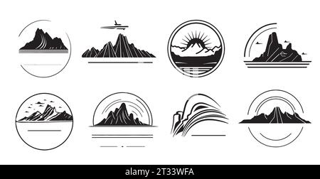 Travel, adventure set icons. Handwritten lettering Label vector Stock Vector