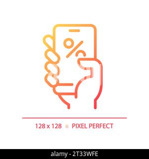 Simple thin linear gradient online discount icon Stock Vector