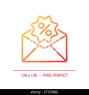 Thin linear gradient discount message icon Stock Vector