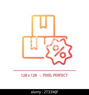 Thin linear tags with percentage gradient icon Stock Vector