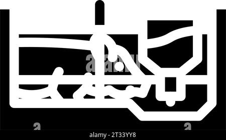 pigsty farm animal glyph icon vector illustration Stock Vector