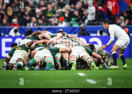 Saint Denis, France. 21st Oct, 2023. Scrum illustration during the World Cup 2023, Semi-final rugby union match between England and South Africa on October 21, 2023 at Stade de France in Saint-Denis near Paris, France - Photo Matthieu Mirville/DPPI Credit: DPPI Media/Alamy Live News Stock Photo