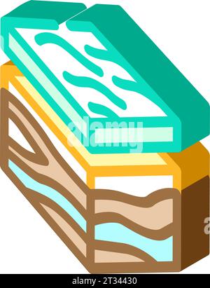 geological modeling isometric icon vector. geological modeling sign ...