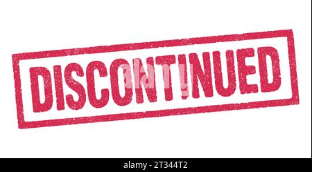 Vector illustration of the word Discontinued in red ink stamp Stock Vector