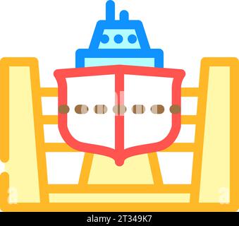 shipyard manufacturing process color icon vector illustration Stock Vector