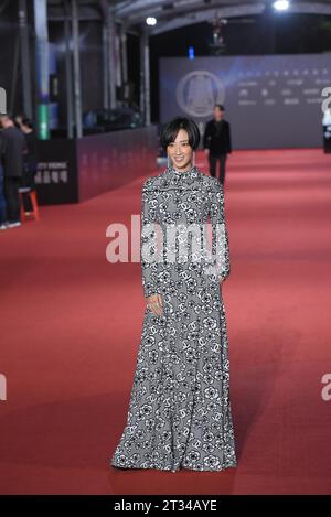 Taiwanese actress Gwei Lun-mei poses at a promotional event for Uniqlo  UV-cut clothes in Taipei, Taiwan, 9 April 2015 Stock Photo - Alamy