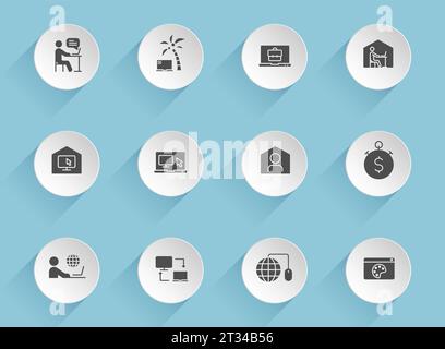 work at home vector icons Stock Vector