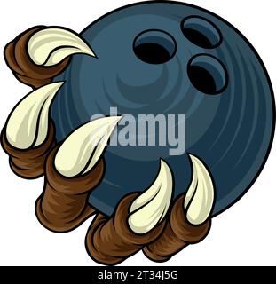 Bowling Ball Claw Cartoon Monster Animal Hand Stock Vector