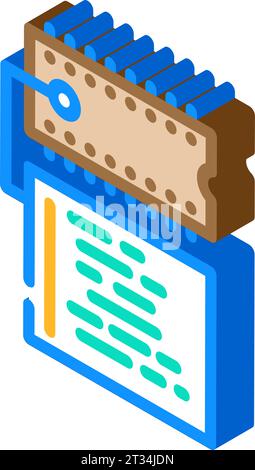 microcontroller programming electronics isometric icon vector illustration Stock Vector