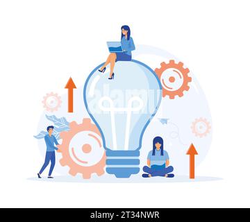 Idea Start up, business Development process and Innovation product, flat vector modern illustration Stock Vector