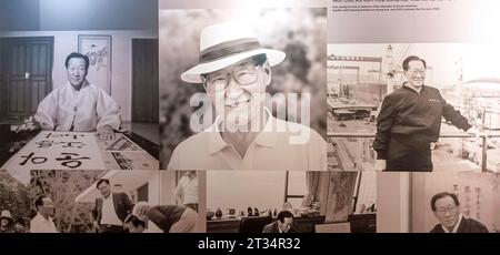 Chung Ju-Yung, Sep 22, 2023 : Portraits of Hyundai Group founder Chung Ju-Yung (November 1915 - March 2001) are displayed at Asan Medical Center (AMC) in Seoul, South Korea. The AMC was established by Chung in 1989. Credit: Lee Jae-Won/AFLO/Alamy Live News Stock Photo