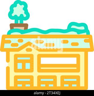 roofs green living color icon vector illustration Stock Vector