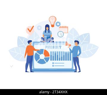 Project management concept. Successful strategy, Marketing analysis and development. flat vector modern illustration Stock Vector