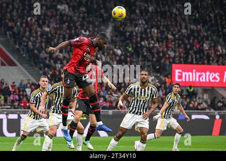 Milano, Italy. 22nd Oct, 2023. Fikayo Tomori (23) of AC Milan seen during the Serie A match between AC Milan and Juventus at San Siro in Milano. (Photo Credit: Gonzales Photo/Alamy Live News Stock Photo