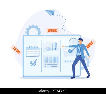 Agile project management and Scrum task board. Agile software development and Kanban. flat vector modern illustration Stock Vector