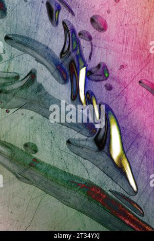 Colorful abstract image of bubble wrap with the bubble and scratch marks under colored light Stock Photo