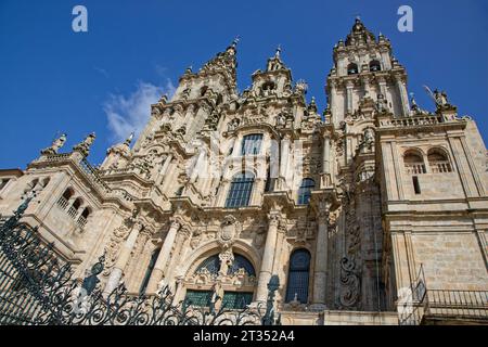 SANTIAGO DE COMPOSTELLA, October 5, 2023 : Santiago de Compostela Archcathedral Basilica, an integral component of the World Heritage Site, is reputed Stock Photo